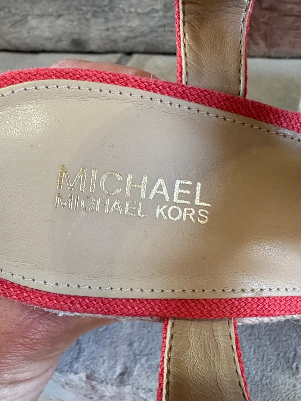 Michael Michael Kors sz 8.5 orange cloth wedges